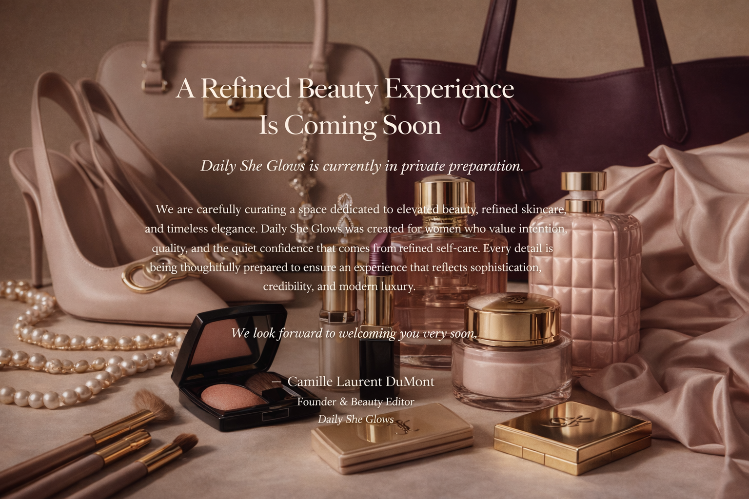 A Refined Beauty Experience Is Coming Soon Daily She Glows is currently in private preparation.